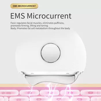EMS Microcurrent Face Lifting Machine Face Massager LED Red Light Therapy Skin Tightening Massager Hot & Cold Compress белый
