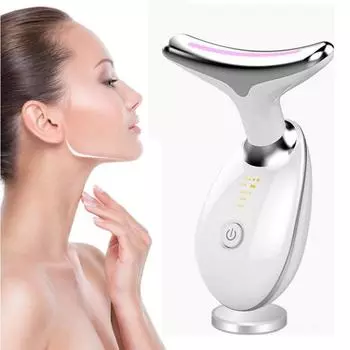 EMS микроток 3 цвета светодиодный фотонная терапия инструмент для красоты шеи инструмент для подтяжки кожи лица уменьшает двойной подбородок против морщин удаление инструментов для ухода за кожей белый