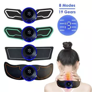 EMS шейный массажер мини электрический шейный массажер для расслабления мышц рук ног спины плеч шеи растяжитель чёрный