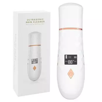 EMS Skin Scrubber Ультразвуковой шпатель для кожи лица Очистка лица Удаление черных точек Экстрактор Инструмент для чистки лица белый