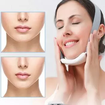 EMS V-образный аппарат для похудения лица, терапия, вибрационный лифтинг для лица, массажер для удаления двойного подбородка, пояс для подтяжки щек, уход за кожей CN белый