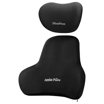 EMSIC Автомобильный поясничный подголовник с эффектом памяти, поясничный подголовник, поддержка шеи и шейного отдела, поясничный подголовник, 3D, можно стирать в течение длительного использования, подушка, поддержка, подушка, подушка, спинка, чёрный