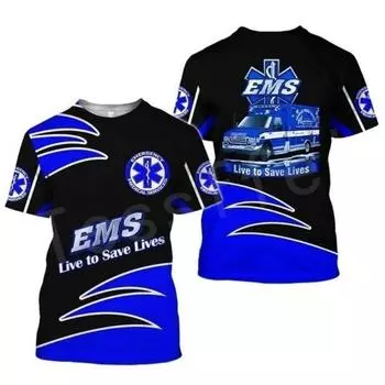 Emt First Aid Service Medical Technician Ems Nursing Hero Новая модная унисекс повседневная футболка с короткими рукавами с 3D-принтом, мужской топ S