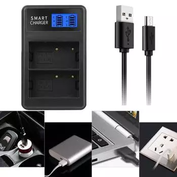 EN-EL3E EN-EL3 Двухканальное зарядное устройство USB с ЖК-дисплеем для аккумуляторов камер D90 D80 D300S D300 D700 D200 D50 D70 D70s D100