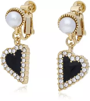 en SESANPA LANVIN heart motif earrings LAME0979 D2 [Lanvin Bleu] чёрный