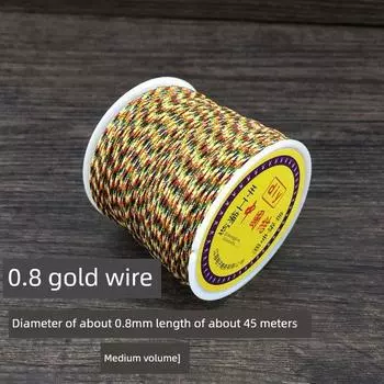 Encrypted No. 72 Jade Thread Hand-Woven Red Line Necklace Rope Bracelet Carrying Strap DIY Material TikTok Same Style Red Rope 0.8 gold wire(45 m 2 get 1)