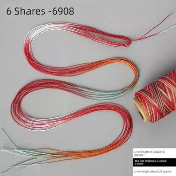end 0.5mm Six-Strand Starry Sky Section Dyed Wax Thread Bracelet Handmade Braid Rope Thread DIY Carrying Strap Woven Material Dragon Boat Festival 6908/Chang e