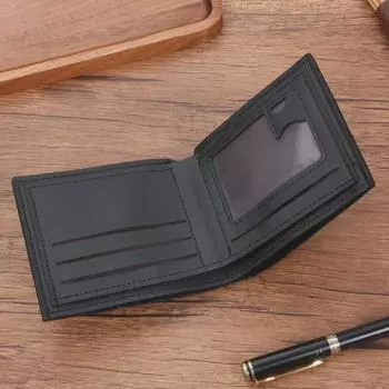 ENDAYCON мужской кожаный кошелек в деловом стиле чёрный