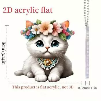 Endearing Cat Acrylic Flower Hanging Charm For Car Interior Delightful Dcor Choice