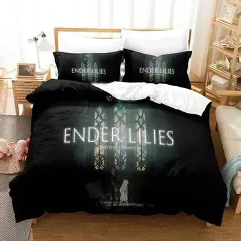 Ender Lilies Quietus of the Knights Set Boys Girls Twin Queen Size Duvet Cover Pillowcase Bed Kids Adult Home Textileextile EU Single 135x200cm