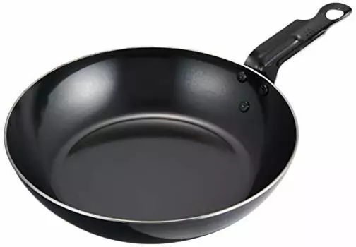 Endo Shoji AHL94018 Commercial Iron Black Leather Thick Frying Pan for Ovens, 7.1 inches (18 cm), Induction Compatible, Iron, Made in Japan