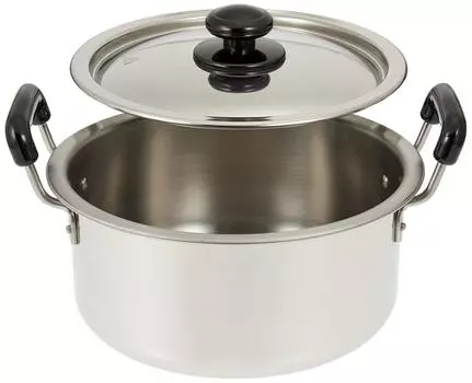 Endo Shoji Commercial Plastic Pattern Thick Plate Practical Pot 24cm Compatible with Induction Body Stainless Lid Stainless Made in Japan AZT0724 серебряный
