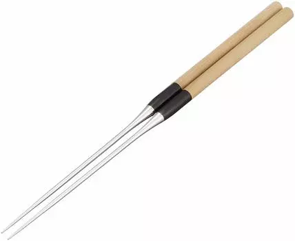 Endo Shoji Commercial Premium Plain Wood Sliced Stainless Buffalo Katsura Made in Japan BML01013 Chopsticks, Use, Handle, Chopsticks, 135mm, Steel,