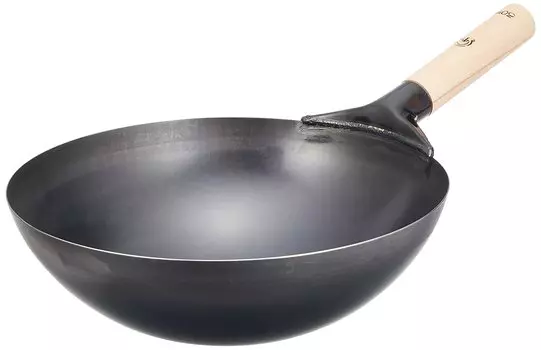 Endo Shoji Commercial Press Peking Pot 36cm Iron Body Handle Wooden Handle Made in Japan APK12036