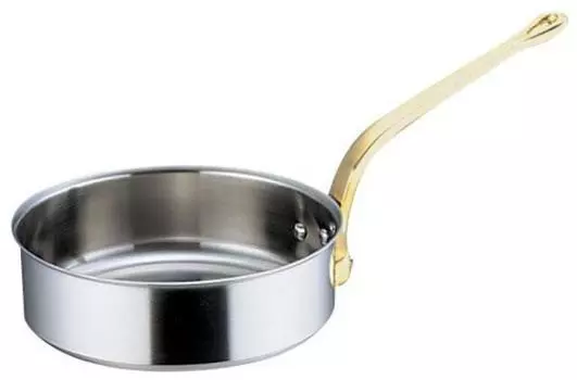 Endo Shoji Commercial Super Denji Saute Pan 24cm Stainless Steel Pot for Induction Cooker Made in Japan AST97024