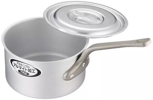 Endo Shoji Commercial TKG One Hand Deep Pot 21 см Алюминий Сделано в Корее AKT8221 (С масштабом) (Алюмит обработанный)