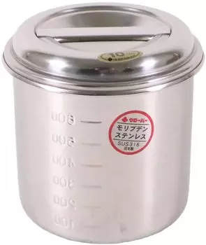 Endo Shoji Oya Seisakusho Clover Round Kitchen Pot 10cm with Scale Handless Molybdenum Stainless Steel Made in Japan AKT13010