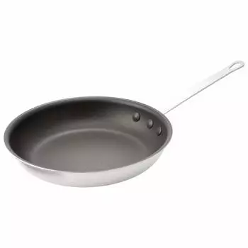 Endo Shoji TKG Frying Pan 26cm Stainless Steel Handle Gas Heat Only Teflon Coating Commercial Aluminum AHLP526 серебряный