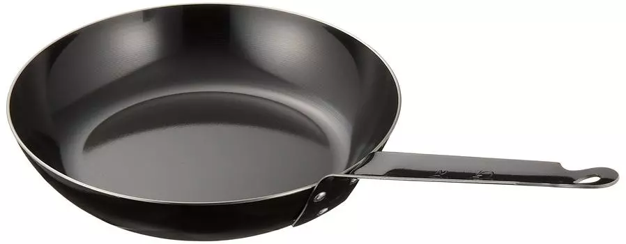 Endo Shoji TKG Iron Frying Pan 20cm Inner Diameter x Depth 203 x 40 Bottom Diameter 135 Plate Thickness Mass Compatible with IH Thick plate with black