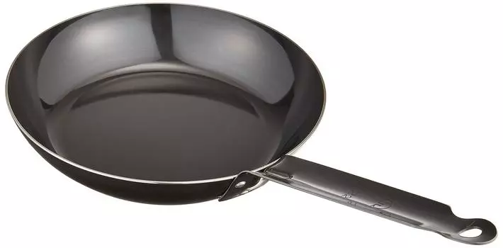 Endo Shoji TKG Iron Frying Pan 22cm Inner Diameter x Depth 222 x 45 Bottom Diameter 155 Plate Thickness Mass Compatible with IH Thick plate with black