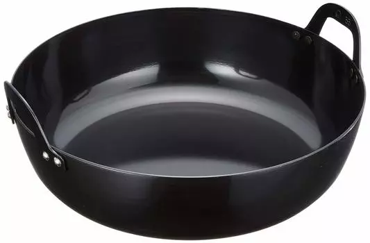 Endo Shoji TKG Tempura Pot Iron 33cm Width x Depth x Height 340 x 350 x 130 2570g thick iron plate prevents oil temperature from dropping Depth 91