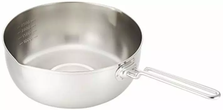 Endoshoji TKG AYK52024 Single-Handled Pot, Snow Flat Pot, 9.4 inches (24 cm), Stainless Steel, Rust Resistant, Durable, Hygienic, Induction Compatible