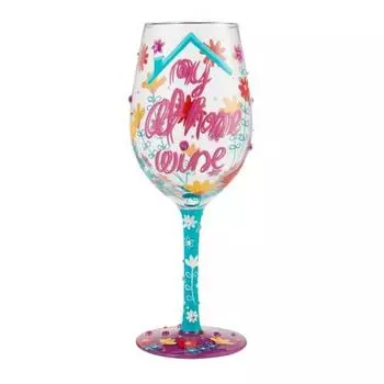 Enesco Designs by Lolita My at Home, расписанный вручную бокал для вина ручной работы, 15 унций, многоцветный
