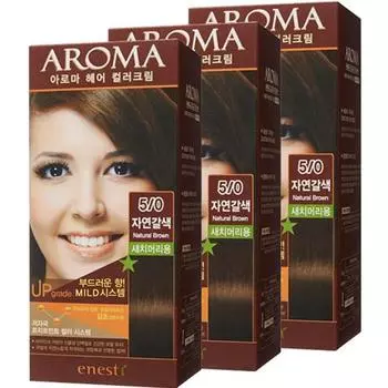 Enesti Aroma Dyeing Form для волос, 5/0 натуральный коричневый, 3 шт. Корейский уход за волосами