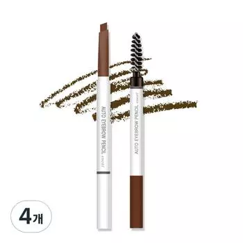 Enesty Auto Dual Pencil Eyebrow 0.18g, 03 brown, 4 pcs.