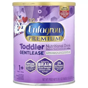 Enfamil, Enfagrow Premium™, питательный напиток Gentlease® для малышей, от 1 года, 29,1 унции (825 г)