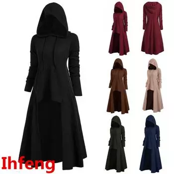 ENG Зимняя женская модная винтажная накидка больших размеров с капюшоном, высокий низкий свитер, блузка, длинные топы XXXXXL чёрный