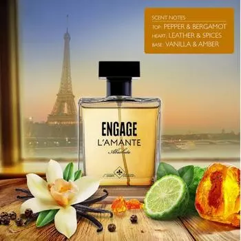 Engage L amante Absolute Eau De Parfum для мужчин, пряный аромат, парфюм для мужчин, стойкий запах, парфюмерия премиум-класса, приятный для кожи, 100 мл 100 ml