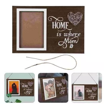 Engagement Frame Winding Picture Photo Wire-winding Decor for Table Khaki Ornament 23x20x1.5cm хаки