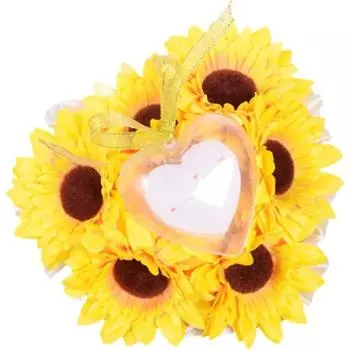 Engagement Ring Box Ring Cushion Ring Pillow Sunflower Pillow Heart жёлтый