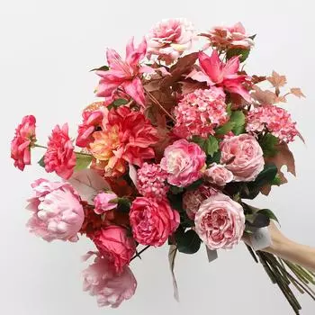 Engagement Wedding Fake Flower Rose Red Wedding Simulation Flower Material Wedding Arrangement Hall Flower Road Lead Flowers Elegant Rose 75cm розовый