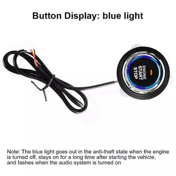 Engine Push Button One Start Stop Button Keyless Entry Starter Antitheft System Entry Ignition Starter Switch Car Alarm 12V чёрный