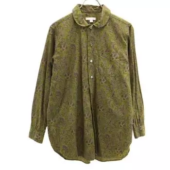 Engineered Garments Сделано в США Рубашка с длинным рукавом из хлопка с узором пейсли Мужская Б/У