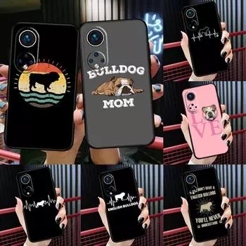 English Bulldog Heartbeat Cover For Honor 50 Lite Case For Huawei P20 P30 P40 Pro Nova 9 5T P Smart 2021 8X 9X 10i Huawei P50 Pro