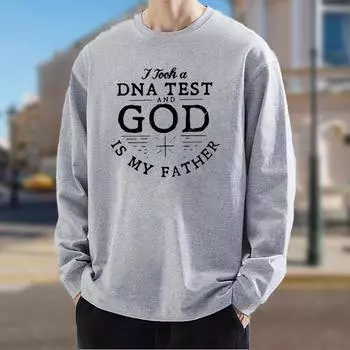 Комбинированный принт с английским крестом, мужские футболки с длинным рукавом, повседневный свитер с круглым вырезом, мужская одежда больших размеров XS белый