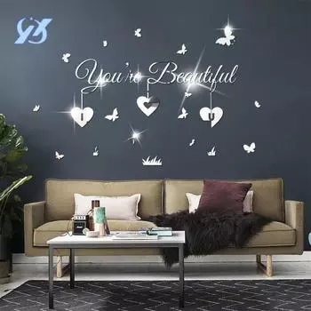 English love 3D three-dimensional wall sticker self-adhesive bedroom bedside TV background wall decoration arrangement