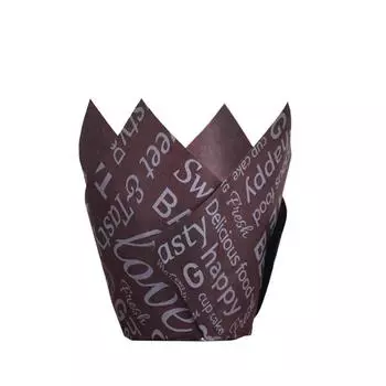 English Tulip Cake Cupcake Flame Baking Household Oil-Proof Bread Dim Sum Paper Torch Gold Silk Printing 200 Pcs