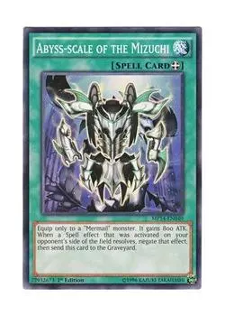 English version of the Mizuchi 1st Edition Yu-Gi-Oh! MP14-EN040 Abyss-scale (Normal)