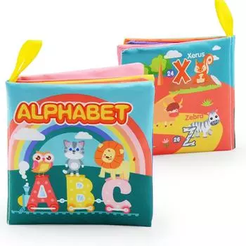 English Version Touch Cloth Book, Baby Early Education Infant Teaching Aids, Can T Tear Baby Cognitive Cloth Book Toys