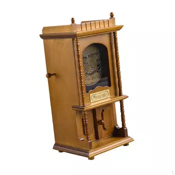 Engraved Mechanism Musical Box Hand Crank Home Decor Desk Unique Office Wind up Music for