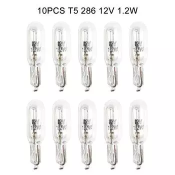 Улучшенная видимость с лампой на приборную панель автомобиля T5 286, 12 В 1,2 Вт, упаковка из 10 шт., конструкция из кварцевого стекла, галогенная технология CHINA