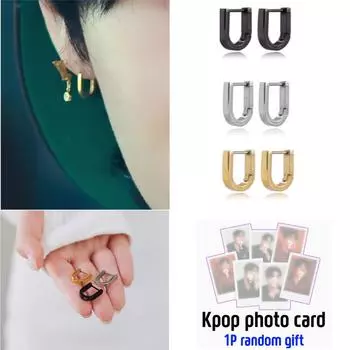 [ENHYPEN Style] Серьга D-Half золотой