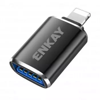 ENKAY ENK-AT110 8-контактный адаптер USB 3.0 Female из алюминиевого сплава OTG чёрный
