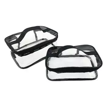Enkrio Прозрачный косметический набор из 2 виниловых сумок для бизнеса, сумка, водонепроницаемый, для путешествий, поездок, портативный, многофункциональный,