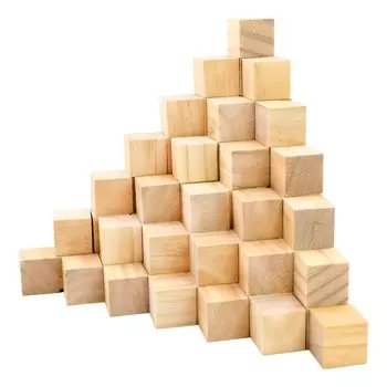 Enkrio Wood Cube Строительные кубики Деревянные блоки Набор из 100 штук DIY Crafts Украшения Необработанные деревянные кубики Натуральное дерево Неокрашенные Неокрашенные