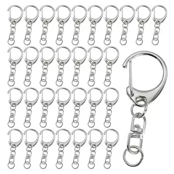 ENN LLC Брелок для ключей металлическая фурнитура брелок Вращающееся кольцо с круглым кольцом Ручная работа 100 штук Одно касание